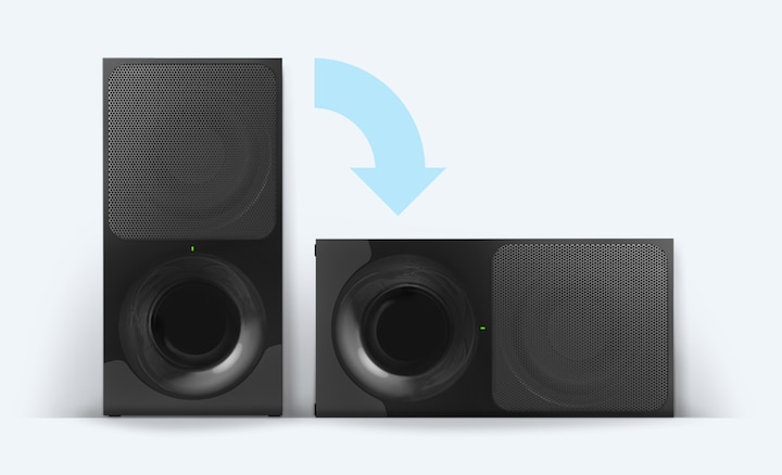 Loa subwoofer không dây nằm ngang và dựng đứng