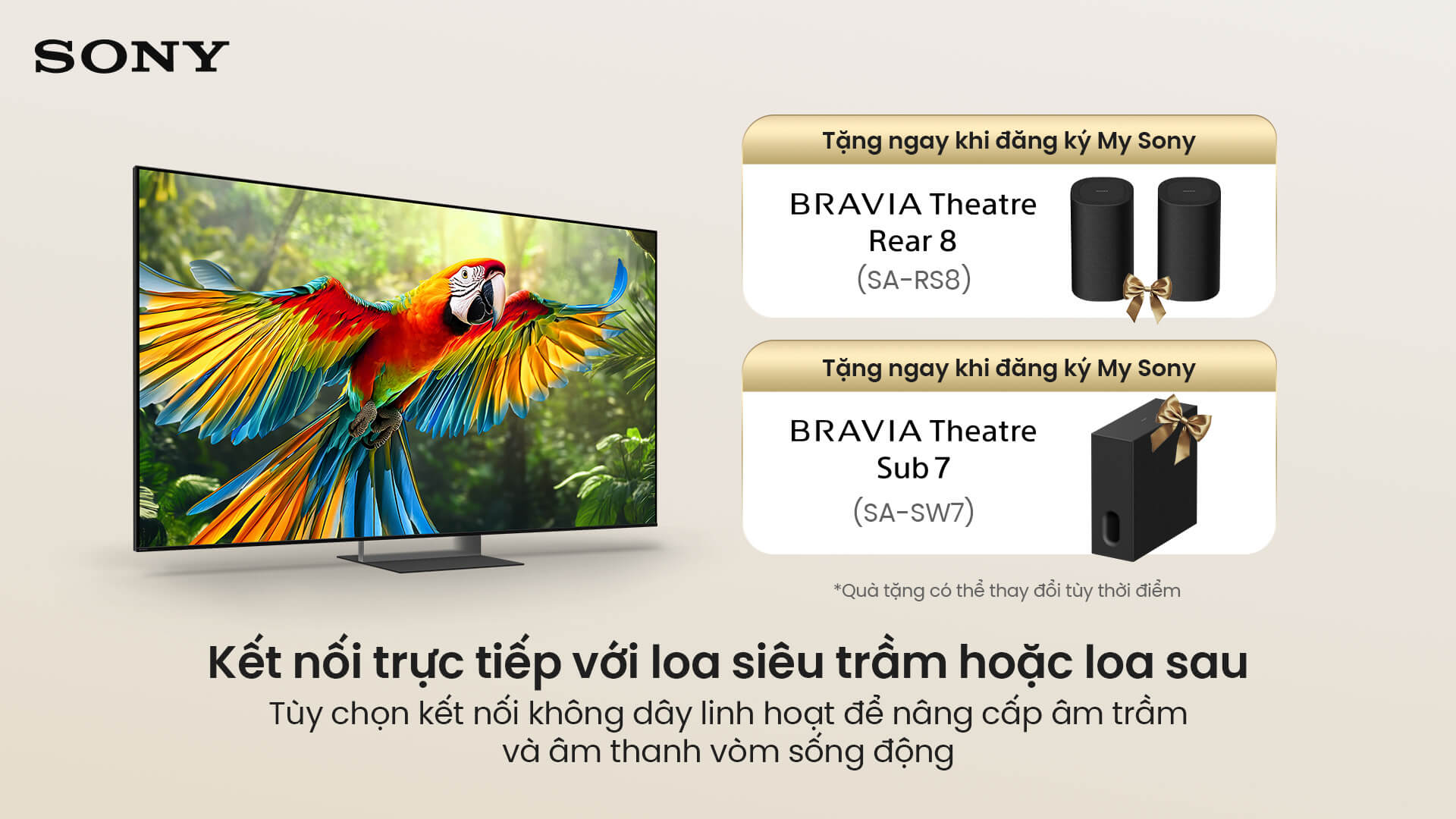 Dễ dàng nâng tầm trải nghiệm điện ảnh: Kết nối thêm loa subwoofer và loa sau